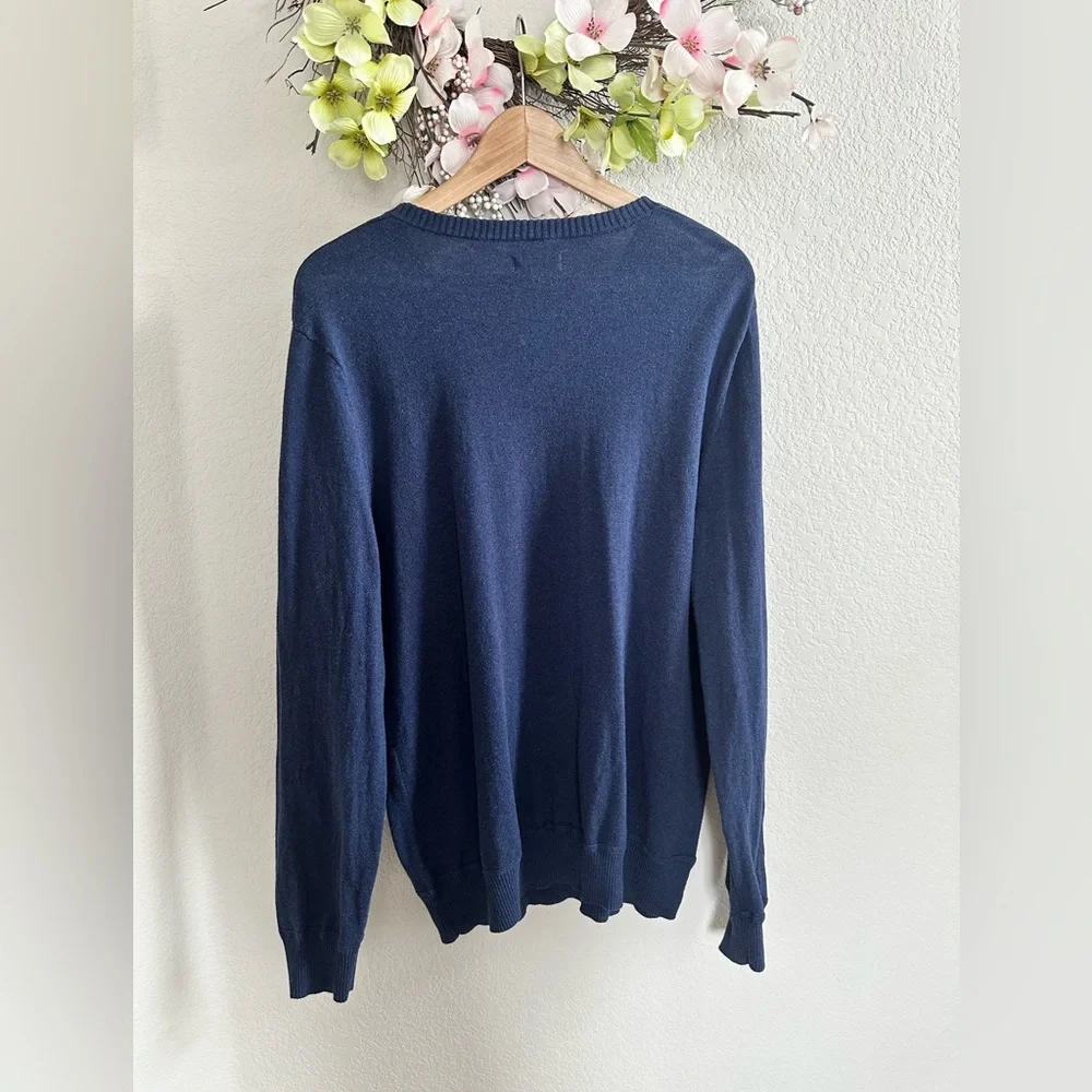 Sonoma Mens V-neck blue sweater size L